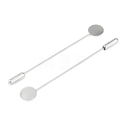 Brass Lapel Pin Base Settings KK-WH0045-025B-P-1