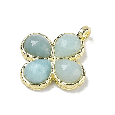 Natural Flower Amazonite Faceted Pendants G-A308-01G-10-1