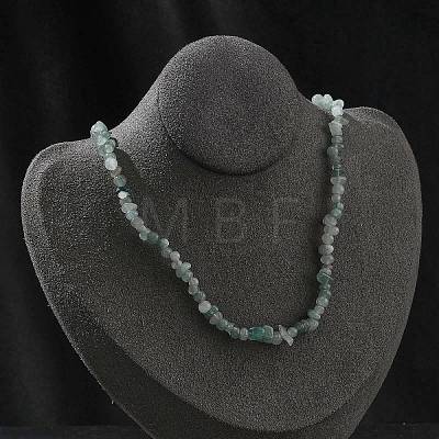 Natural Green Aventurine Chip Beaded Necklaces for Men Women NJEW-G159-01G-1