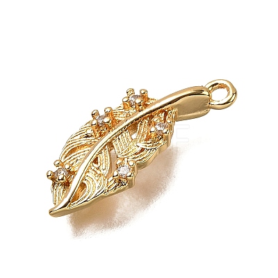 Brass Micro Pave Cubic Zirconia Pendants KK-B152-13C-G-1