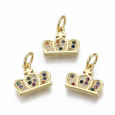 Brass Micro Pave Cubic Zirconia Charms ZIRC-S067-162B-NF-1