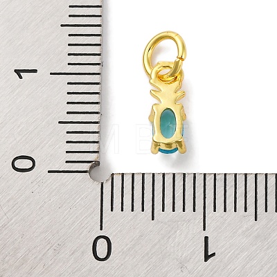 Rack Plating Brass Micro Pave Cubic Zirconia Charms KK-F881-03G-05-1