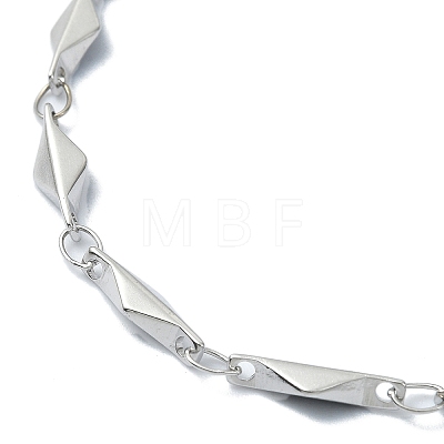 304 Stainless Steel Rhombus Link Chain Bracelets for Women BJEW-D023-02P-1