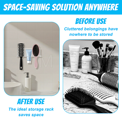 3-Slot Multi-Purpose Acrylic Comb Organizer Wall-Mounted Bathroom Storage Shelf ODIS-WH0030-334A-1
