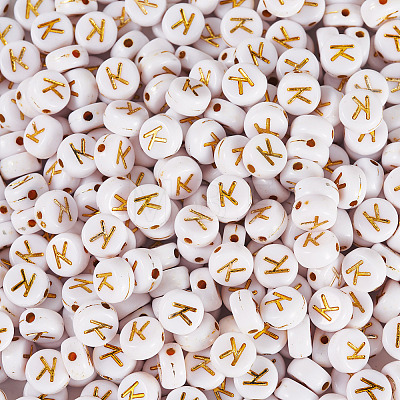 500Pcs Plating Acrylic Beads PACR-TADJ0001-01K-1