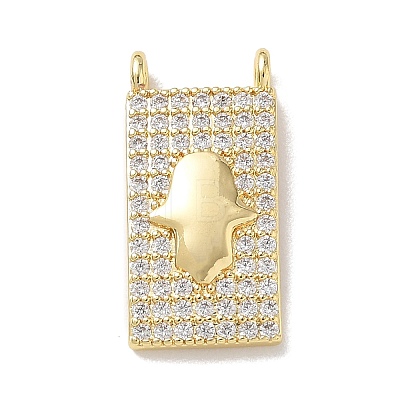 Religion Brass Micro Pave Clear Cubic Zirconia Pendants KK-L268-026G-03-1