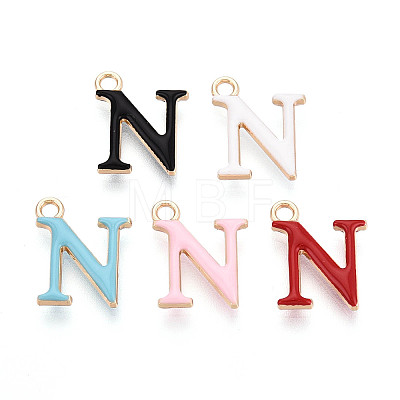 Rack Plating Alloy Enamel Pendants ENAM-T024-53N-G-1