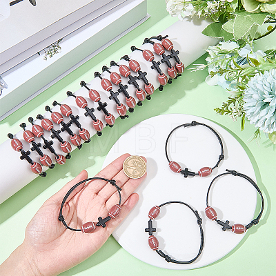 30Pcs Sports Theme Acrylic Beads Braided Bead Bracelets BJEW-BM00012-1