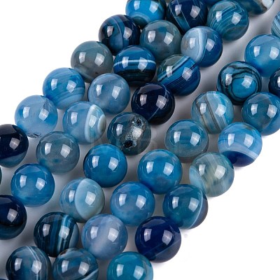 Natural Striped Agate/Banded Agate Beads X-AGAT-8D-8A-1