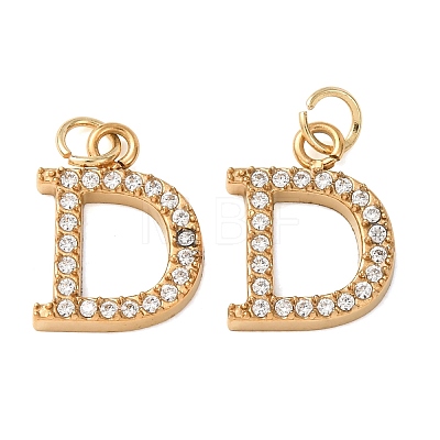 304 Stainless Steel with Crystal Rhinestone Charms RB-CBA5270-11G-D-1