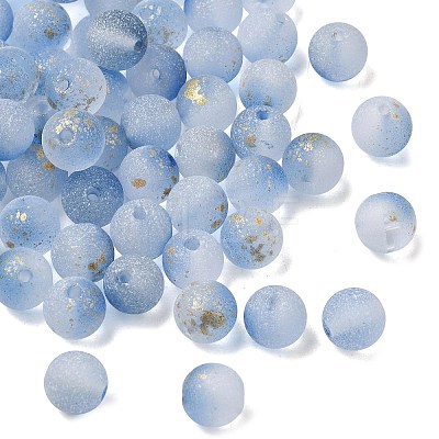 Frosted Transparent Glass Beads GLAA-A045-04L-1