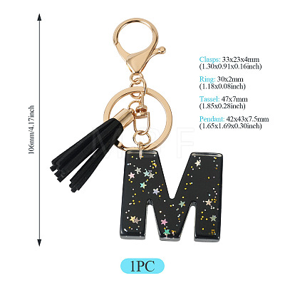 1Pc Resin Letter Keychains KEYC-TADJ0001-09M-1