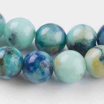 Natural Chrysocolla Beads Strands G-P358-06-6mm-1