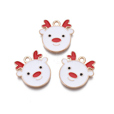 Christmas Alloy Enamel Pendants X-ENAM-Q442-48A-1