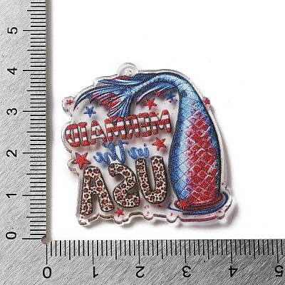 Independence Day Printed Acrylic Pendants TACR-F007-02B-1