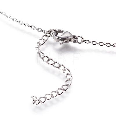 304 Stainless Steel Cubic Zirconia Pendant Necklaces NJEW-P167-24-1