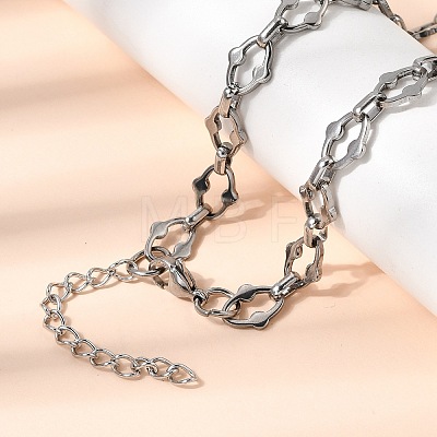 304 Stainless Steel Link Chain Bracelet & Necklace Jewelry Sets SJEW-L199-20P-1