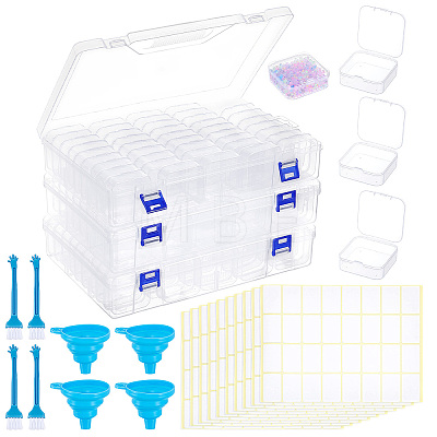 3 Sets Rectangle PP Plastic Organizer Storage Boxes CON-TW0001-02-1