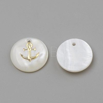 Freshwater Shell Pendants SHEL-Q010-006G-1