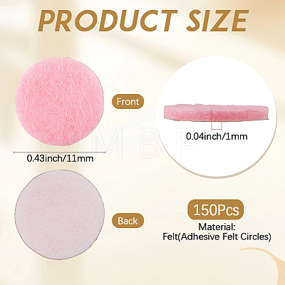 150Pcs Self-adhesive Felt Round Sheet DIY-CP0013-91C-1