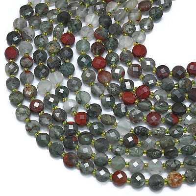 Natural African Bloodstone Beads Strands G-K389-B64-01-1