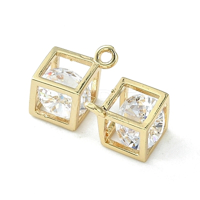 Brass Cubic Zirconia Charms KK-G462-53KCG-1