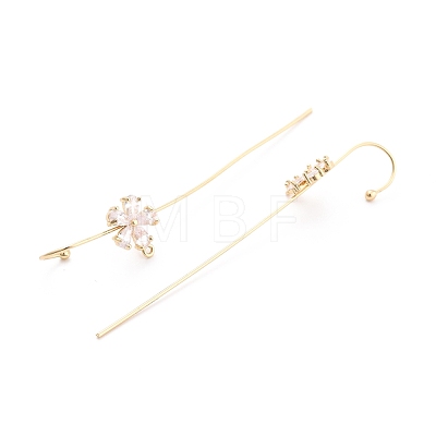 Flower Ear Wrap Crawler Hook Earrings for Women Girls EJEW-B008-01LG-1