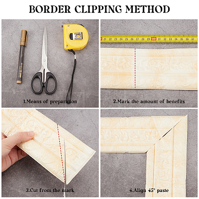 1Pc PVC Foam 3D Self-Adhesive Waterproof Wallpaper Border PAAG-CP0001-01D-1