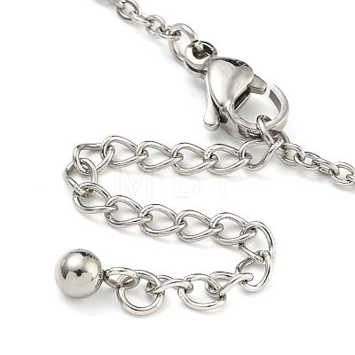 Non-Tarnish 304 Stainless Steel Charm Bracelets for Women BJEW-P334-13B-P-1