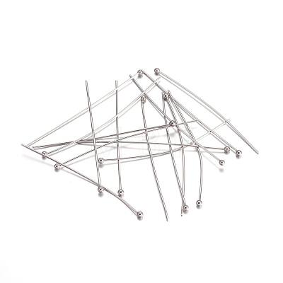Tarnish Resistant 304 Stainless Steel Ball Head Pins STAS-O105-04-0.6x45mm-1