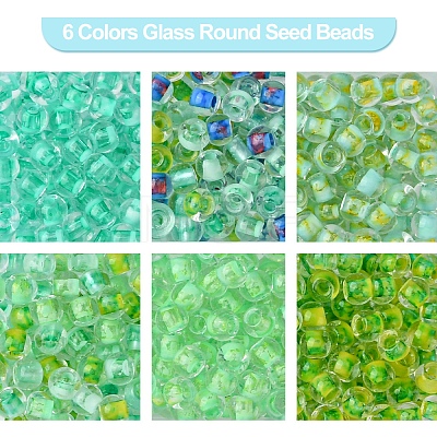 Transparent 45G 6 Colors 6/0 Glass Round Seed Beads SEED-FS0001-30-1