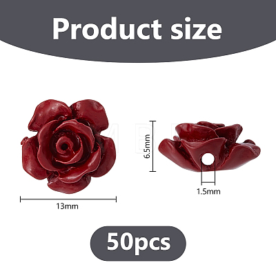 50Pcs Opaque Resin Beads RESI-DC0001-59-1