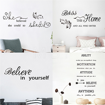 PVC Quotes Wall Sticker DIY-WH0200-003-1