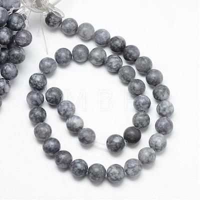 Natural White Jade Bead Strands G-R297-8mm-33-1