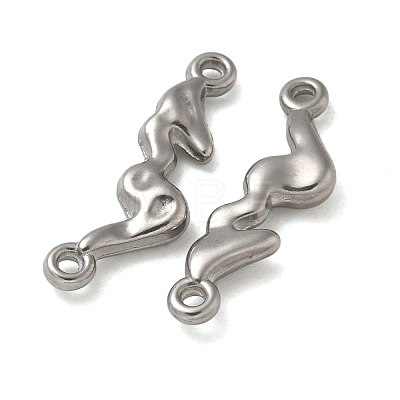 Anti-Tarnish 304 Stainless Steel Textured Irregular Stick Connector Charms STAS-Q334-63P-1