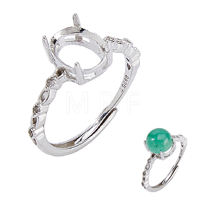 925 Sterling Silver Adjustable Ring Findings STER-WH0009-40A-1