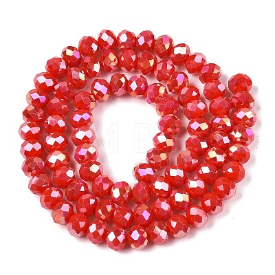 Electroplate Glass Beads Strands X-EGLA-A044-P6mm-B22-1