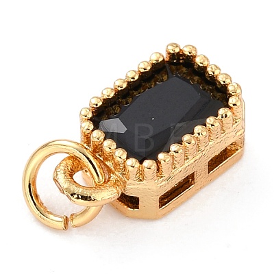 Real 18K Gold Plated Brass Inlaid Cubic Zirconia Charms ZIRC-L100-075G-07-1