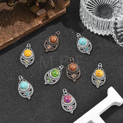 Bohemian Dyed Synthetic Turquoise Pendants FIND-YWC0003-02AB-01-1