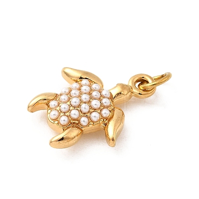 304 Stainless Steel ABS Imitation Pearl Pendants STAS-B097-07G-06-1