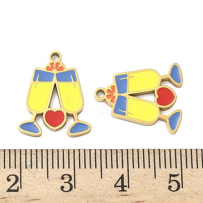 304 Stainless Steel Enamel Pendants STAS-G360-04G-07-1