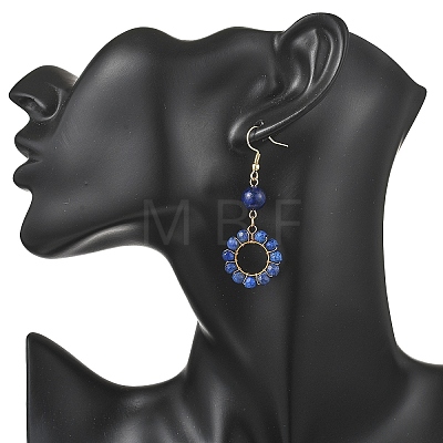 304 Stainless Steel Round Dangle Earrings EJEW-JE06786-1