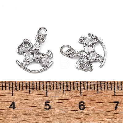 SHEGRACE Brass Pave Clear Cubic Zirconia Charms XGRQ4D002-658P-1
