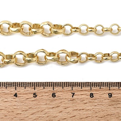 8MM Brass Rolo Chain Necklaces NJEW-L013-12G-1