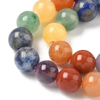 Chakra Natural Mixed Gemstone Beads Strands G-P574-A03-8mm-1