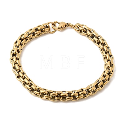 304 Stainless Steel Box Chian Bracelets for Women Men BJEW-K305-13G-1