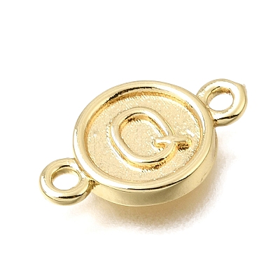 26Pcs 26 Styles Brass Disc with Initial Links Connector Charms KK-E802-36G-1