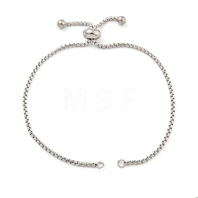 304 Stainless Steel Box Chain Slider Bracelet Makings STAS-P360-03P-1