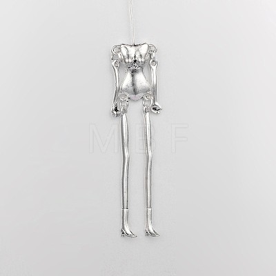 Tibetan Style Alloy Human Body Skeleton For DIY Toy Doll Making TIBE-39030A-AS-NR-1