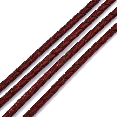 Braided Cowhide Leather Cord NWIR-N005-01A-4mm-1